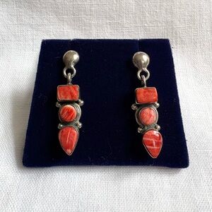 Sterling Silver and Jasper Dangle Earrings